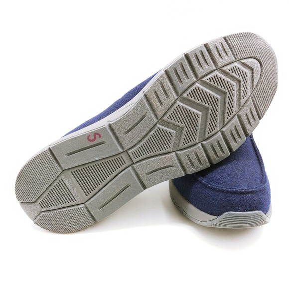 Lands End Shoes Mens Loafers Navy Blue Textile Cushioned Insole Comfort 10 EE - Picture 3 of 8